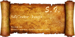 Sándor Ivett névjegykártya