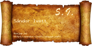 Sándor Ivett névjegykártya